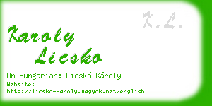 karoly licsko business card